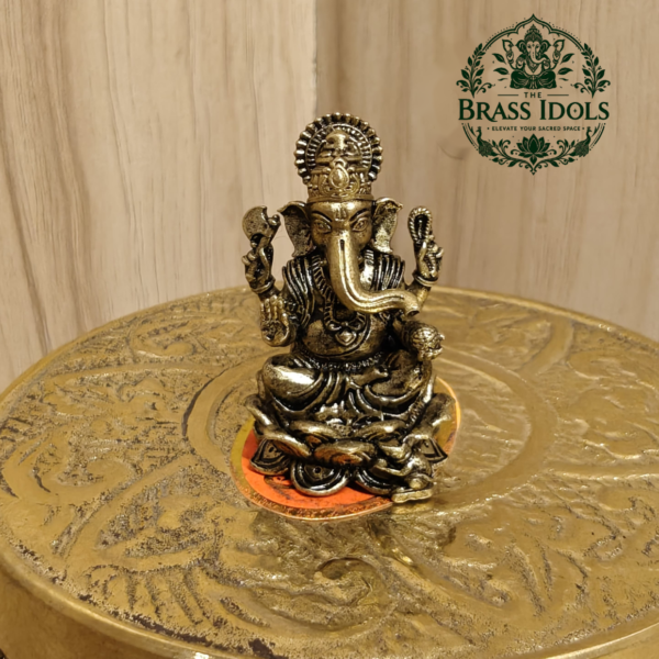 Miniature Brass Ganesh Idol 1.2 Inch
