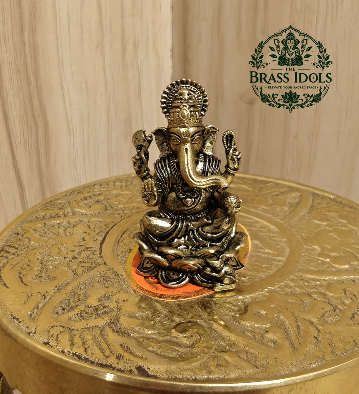 Miniature Brass Ganesh Idol 1.2 Inch Miniature Brass Ganesh Idol 1.2 Inch