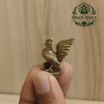 Miniature Brass Lucky Rooster Statue 1.2 Inch
