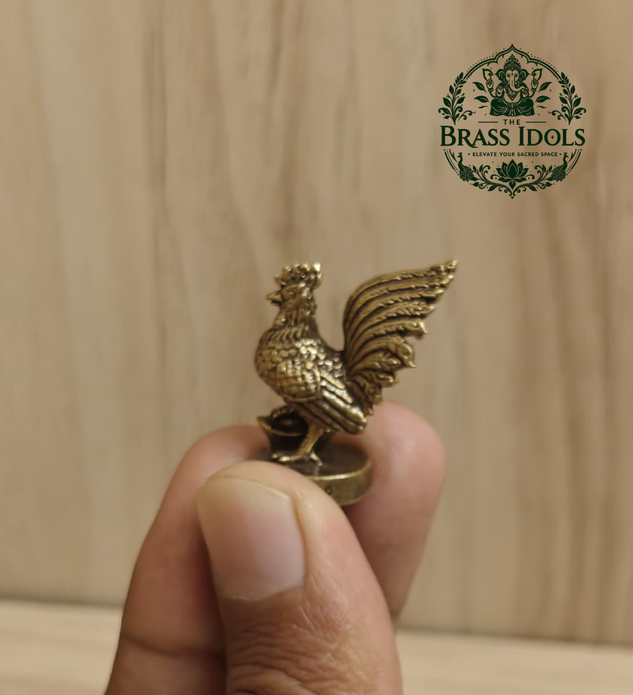 Miniature Brass Lucky Rooster Statue 1.2 Inch Miniature Brass Lucky Rooster Statue 1.2 Inch