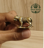 Miniature Brass Tiger Statue 1 Inch