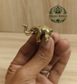 Miniature Brass Elephant Statue 1 Inch