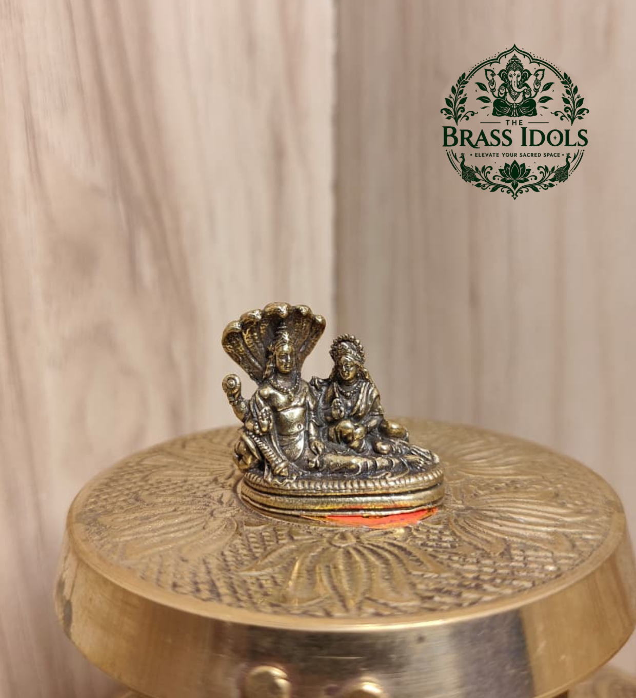 Miniature Brass Vishnu Lakshmi Idol 1 Inch Miniature Brass Vishnu Lakshmi Idol 1 Inch