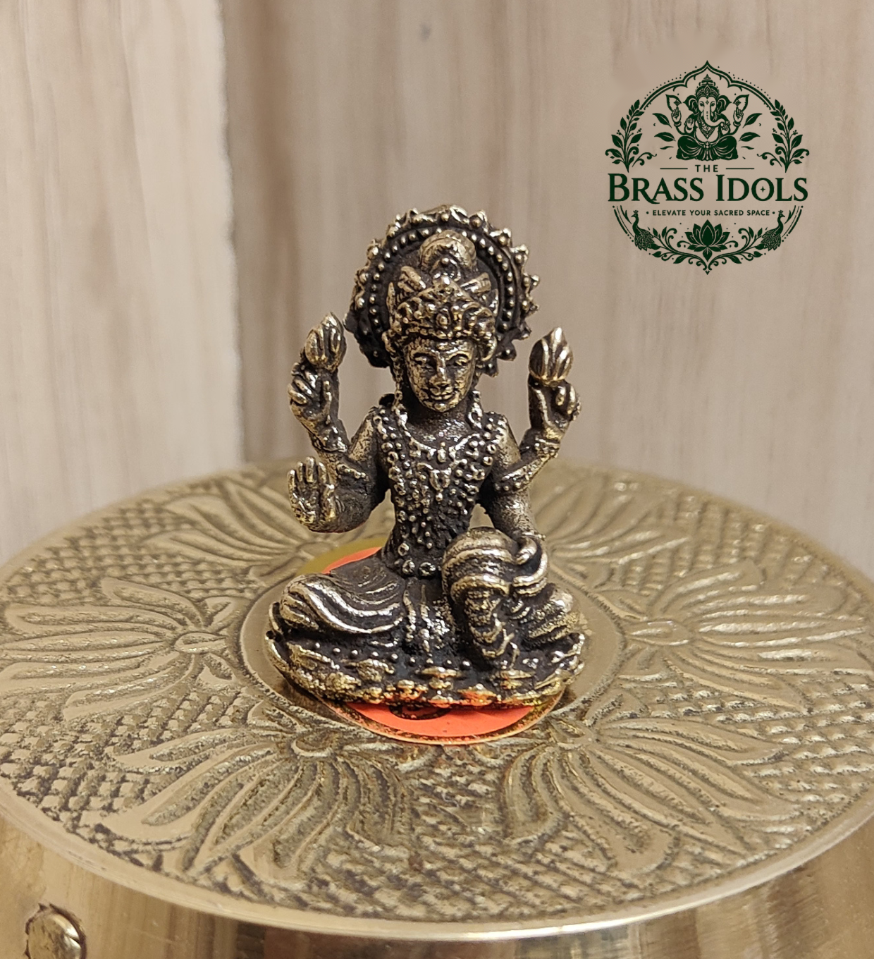 Miniature Brass Lakshmi Statue 1.3 Inch Miniature Brass Lakshmi Statue 1.3 Inch