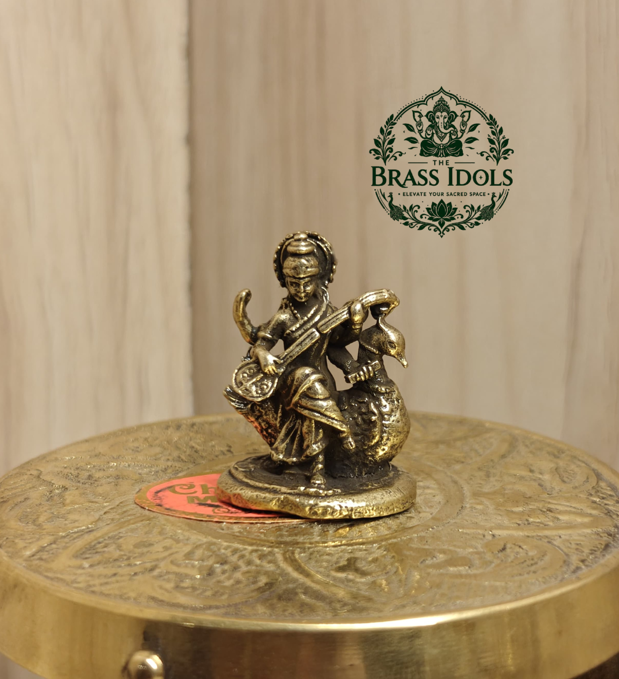 Miniature Brass Saraswati Statue 1.2 Inch Miniature Brass Saraswati Statue 1.2 Inch