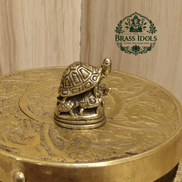 Miniature Brass Tortoise Statue 0.9 Inch