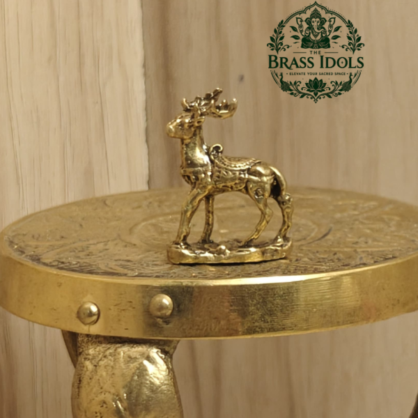 Miniature Brass Deer Statue 1.1 Inch