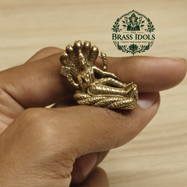 Miniature Brass Vishnu Statue 1 Inch