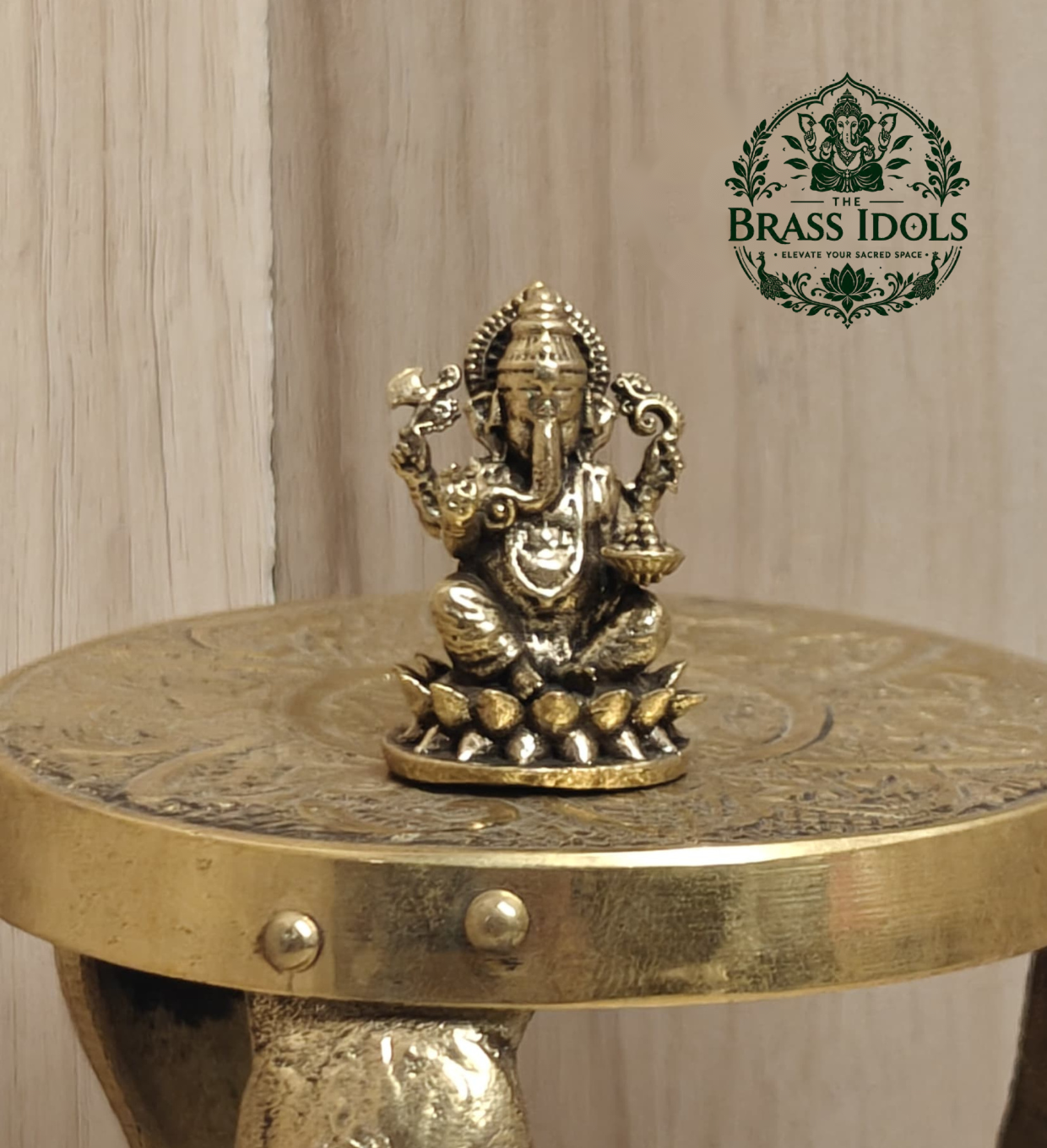 Miniature Brass Ganesh Idol 1.2 Inch Miniature Brass Ganesh Idol 1.2 Inch