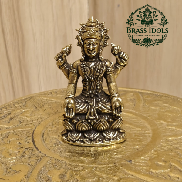 Miniature Brass Lakshmi Idol 1.4 Inch