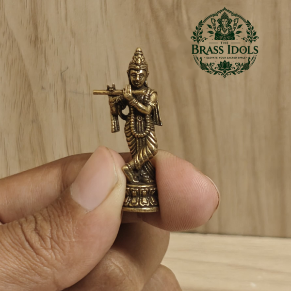 Miniature Brass Krishna Idol 1.5 Inch