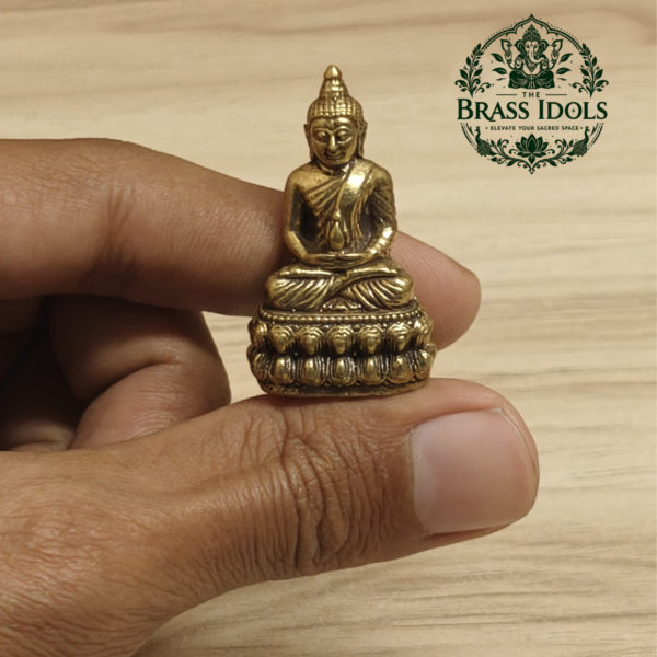 Miniature Brass Buddha Statue 1.5 Inch