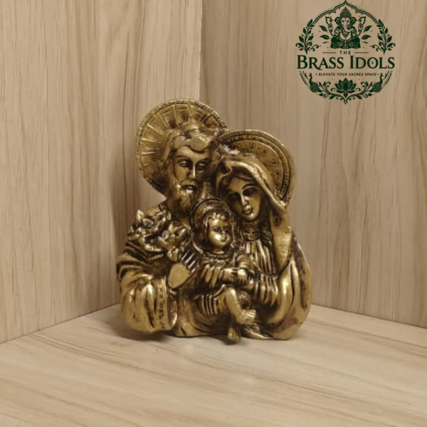 Brass Jesus Family Statue 4.5 Inch