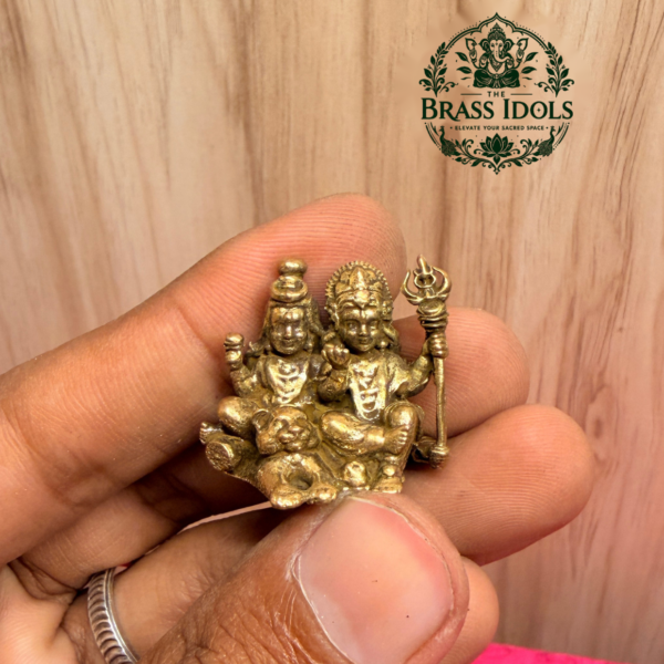 Miniature Brass Shiva Parvathi Statue 1 Inch