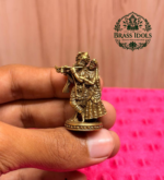 Miniature Brass Radha Krishna Statue 1.5 Inch