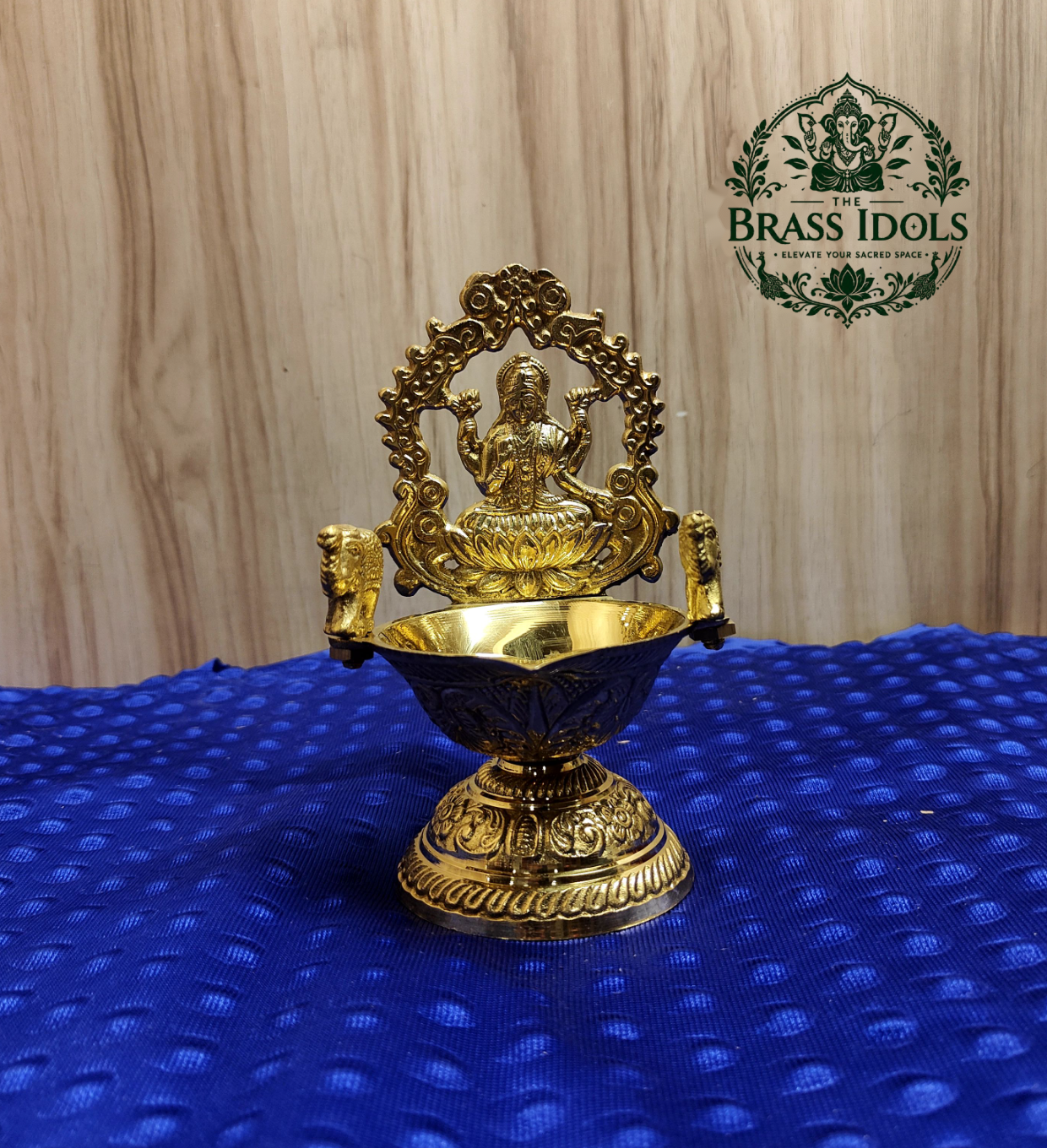 Brass Gajalakshmi Diya 6 Inch Brass Gajalakshmi Diya 6 Inch