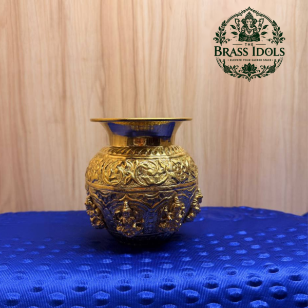 Brass Ashtalakshmi Kalash 4.5 Inch