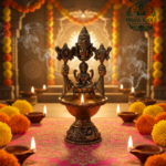Premium Brass Perumal Vilakku with Lakshmi 4.6 Inch