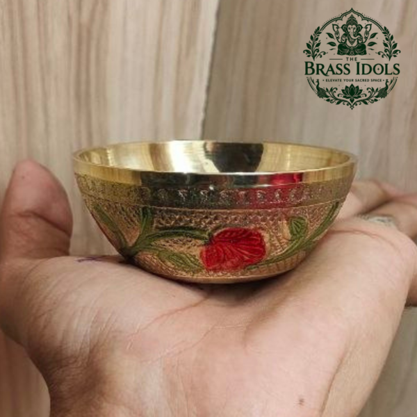 Brass Designer Katori Pooja Bowl 2.7 Inch