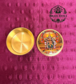 Brass Kumkum Pot Madurai Meenakshi Amman 2 Inch