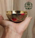 Brass Meenakari Pooja Bowl 3.1 Inch