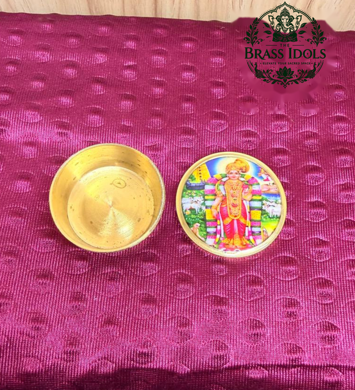 Brass Kumkum Pot Andal 2 Inch Brass Kumkum Pot Andal 2 Inch