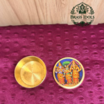 Brass Kumkum Pot Meenakshi Thirukalyanam 2 Inch