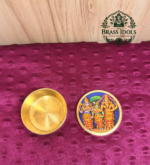 Brass Kumkum Pot Meenakshi Thirukalyanam 2 Inch