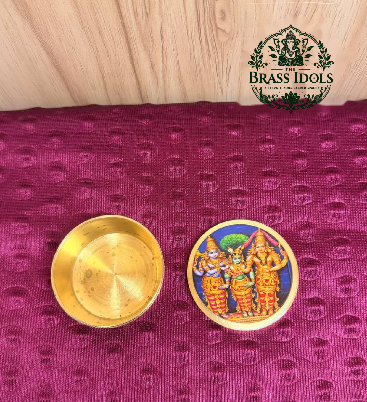 Brass Kumkum Pot Meenakshi Thirukalyanam 2 Inch Brass Kumkum Pot Meenakshi Thirukalyanam 2 Inch