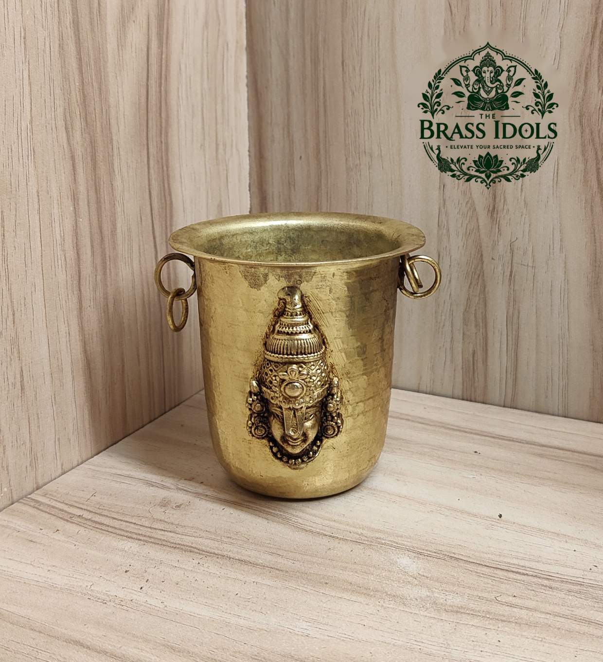 Brass Tirupati Balaji Pooja Glass 3.2 Inch Brass Tirupati Balaji Pooja Glass 3.2 Inch