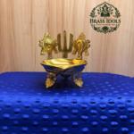 Brass Shanku Chakra Namah Diya 5 Inch