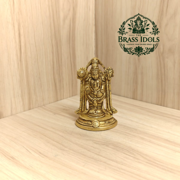 Brass Tirupati Balaji Venkateswara Statue 3.7 Inch