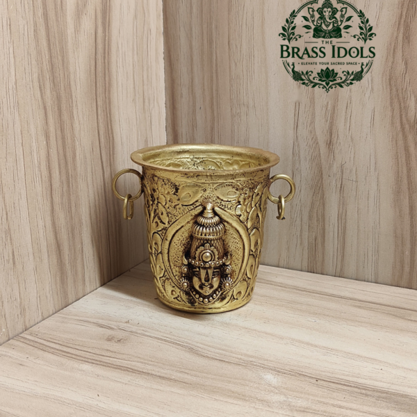 Premium Brass Tirupati Balaji Pooja Glass 3 Inch