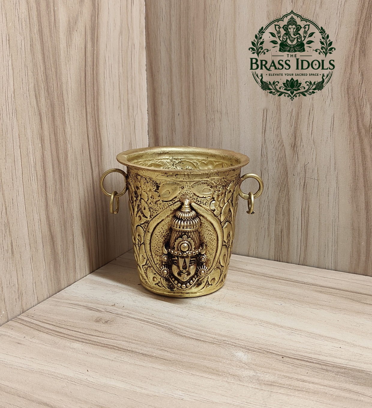 Premium Brass Tirupati Balaji Pooja Glass 3 Inch Premium Brass Tirupati Balaji Pooja Glass 3 Inch