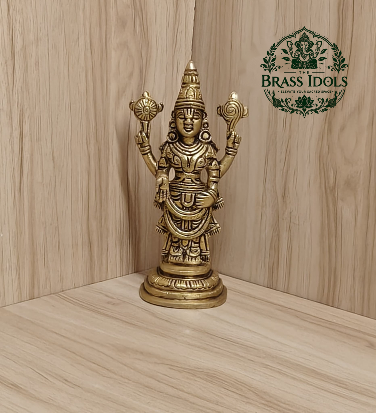 Brass Tirupati Balaji Perumal Idol 7 Inch Brass Tirupati Balaji Perumal Idol 7 Inch
