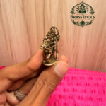 Brass Miniature Ganesha Riding a Horse 1.4 Inch