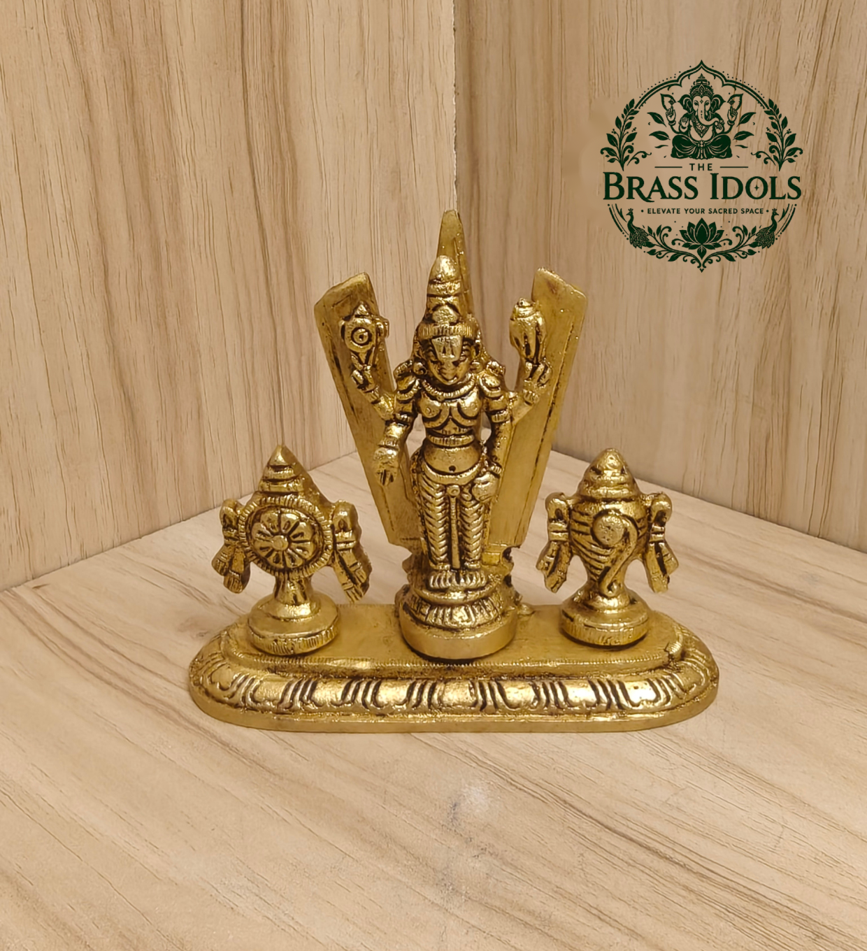 Brass Shankh Chakranamah Balaji Statue 3.5 Inch Brass Shankh Chakranamah Balaji Statue 3.5 Inch