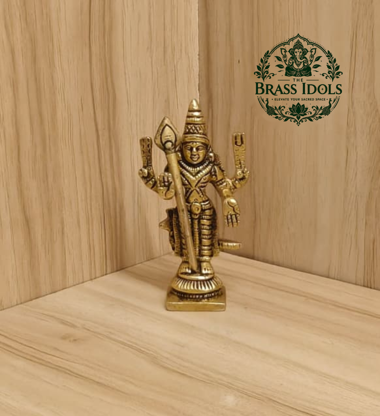Brass Murugan Mini Idol 3.3 Inch Brass Murugan Mini Idol 3.3 Inch
