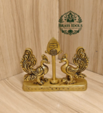 Brass Murugan Vel with Peacock 3.4 Inch