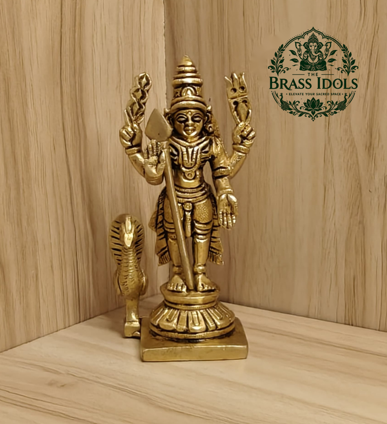 Brass Lord Murugan Peacock Idol 4.5 Inch Brass Lord Murugan Peacock Idol 4.5 Inch