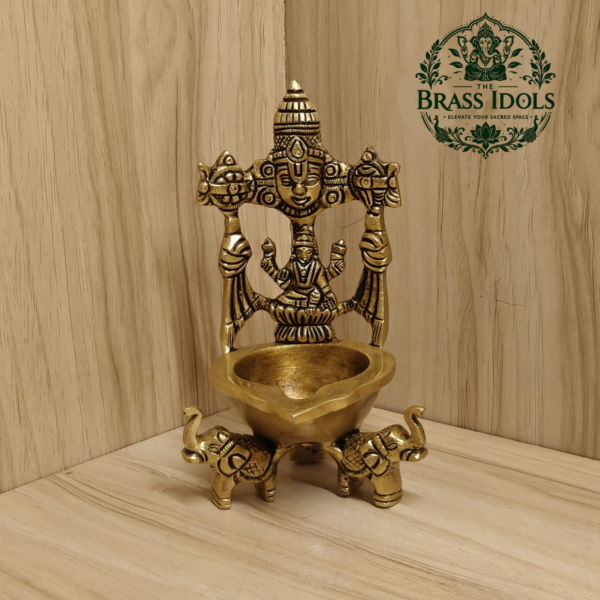 Brass Tirupati Balaji Lakshmi Diya 6 Inch
