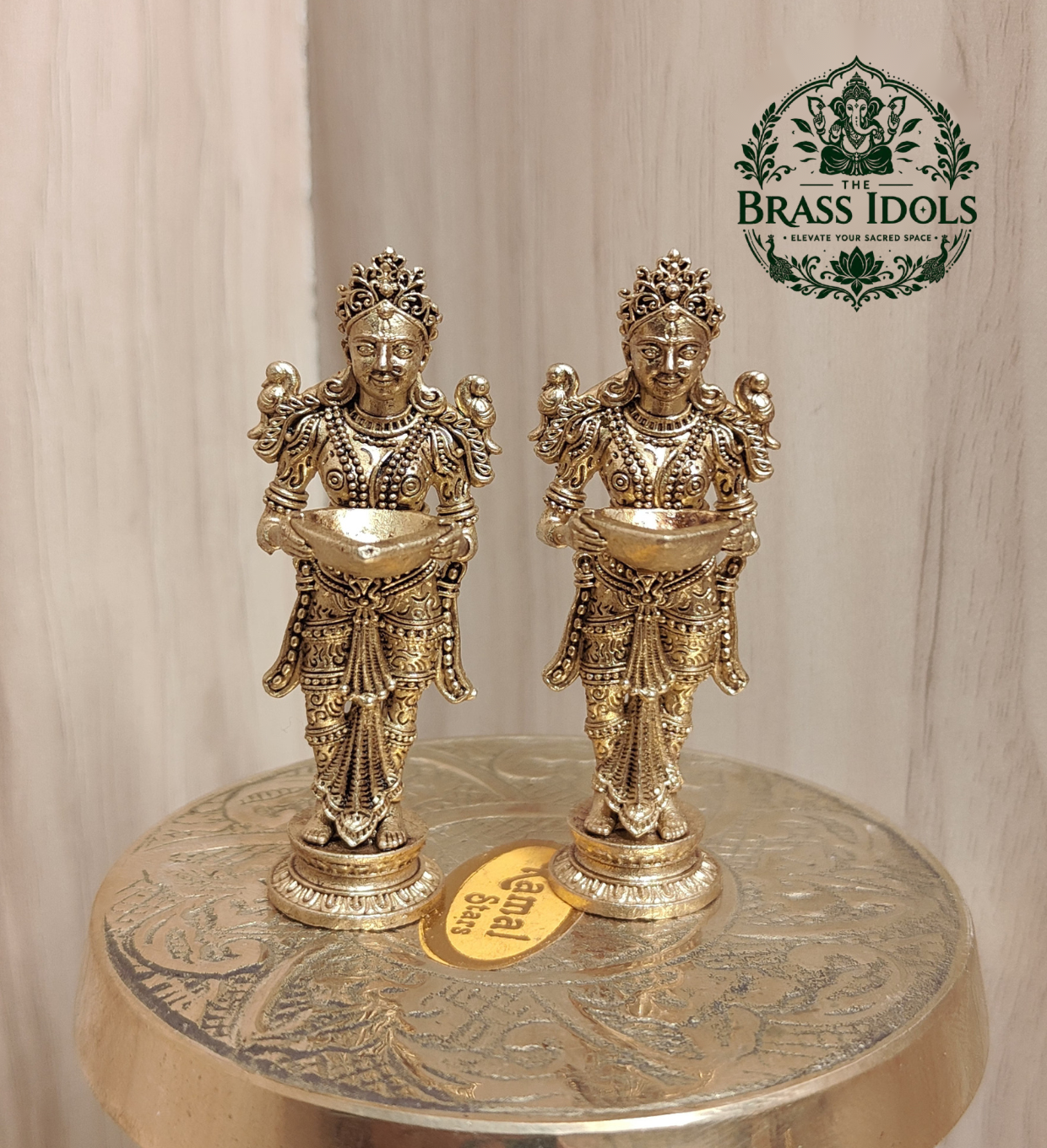 Panchaloha Paavai Vilakku (2 pcs) 2.2 Inch Panchaloha Paavai Vilakku (2 pcs) 2.2 Inch