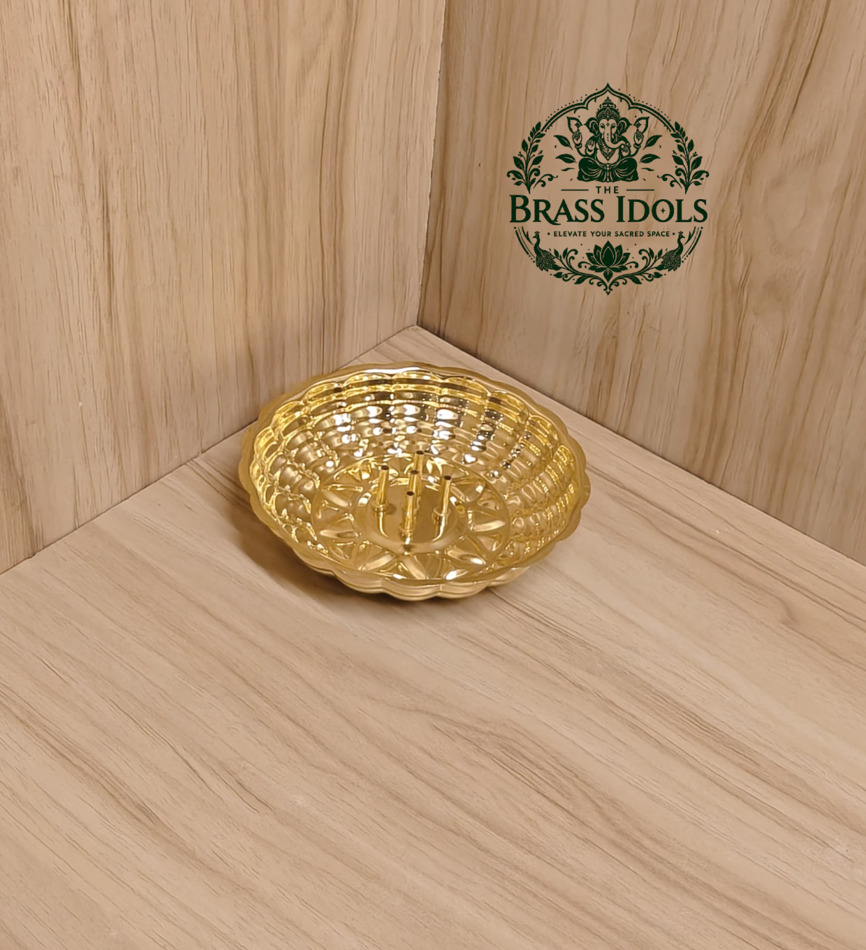 Brass Agarbatti Stand Plate Size 2 – 70g Brass Agarbatti Stand Plate Size 2 – 70g