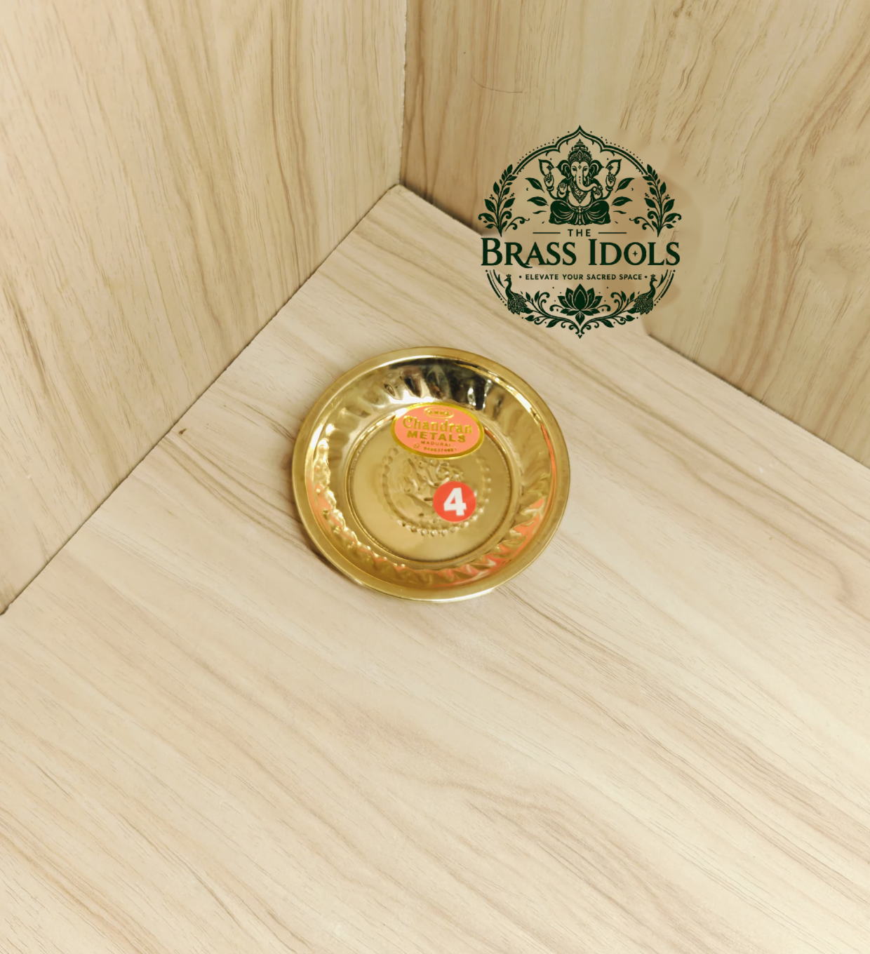 Brass Mini Pooja Plate 3.8 Inch Brass Mini Pooja Plate 3.8 Inch