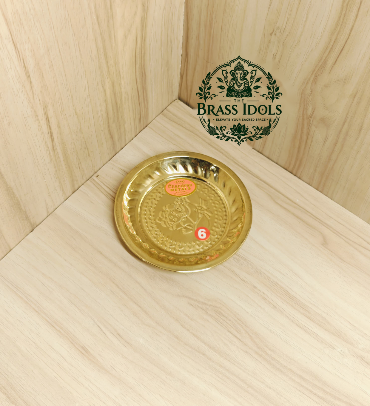Brass Mini Pooja Plate 5.1 Inch Brass Mini Pooja Plate 5.1 Inch