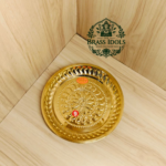 Brass Pooja Plate 8 Inch