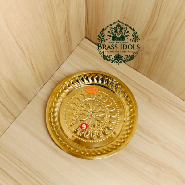 Brass Pooja Plate 8 Inch