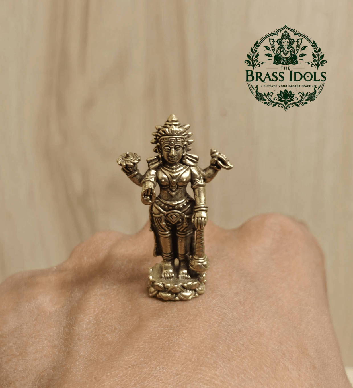 Miniature Brass Lord Vishnu Idol 1.5 Inch Miniature Brass Lord Vishnu Idol 1.5 Inch