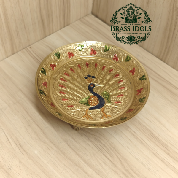 Brass Peacock Pin Tray 5.2 Inch