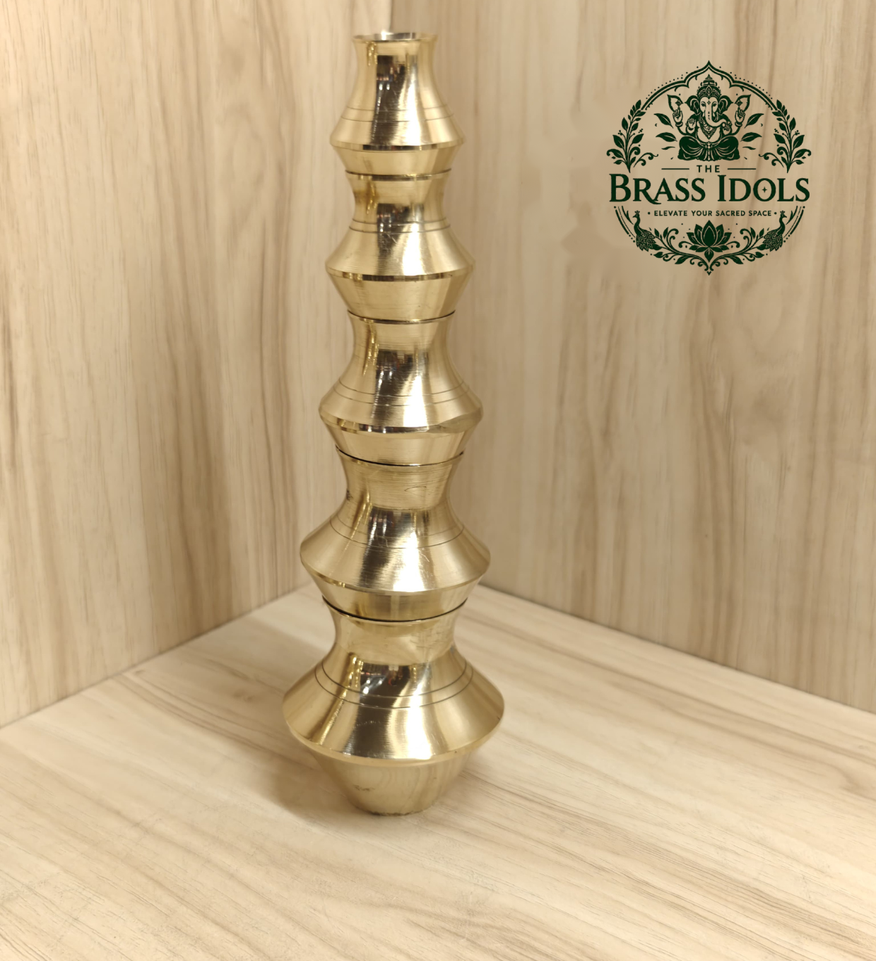 Brass Kubera Kudam Set of 5 Size 4 Brass Kubera Kudam Set of 5 Size 4